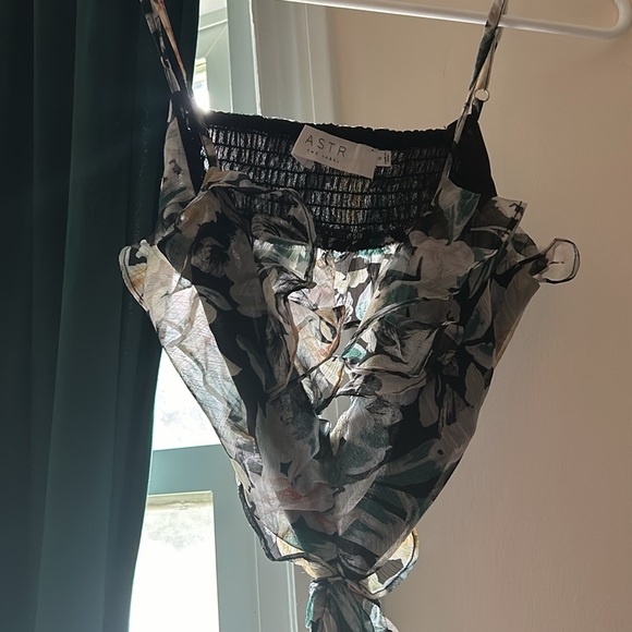 Floral Cutout Wedding Guest Dress - Black with accent colors / S - Picture 4 of 6